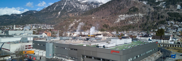 Appreturhalle vor Fertigstellung bei Getzner Textil in Bludenz