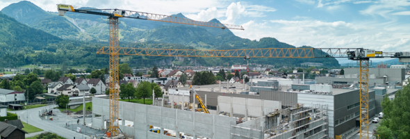 Baustelle des Erweiterungsbaus Appretur bei Getzner Textil in Bludenz