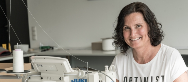 Woman in the sewing room