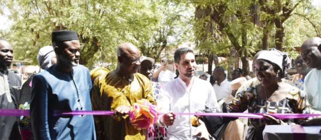 Cutting the ribbon at the opening